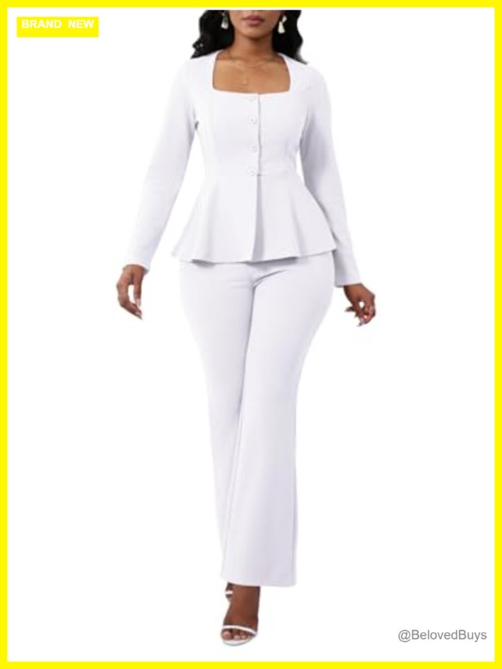 Women's 2 Piece Blazer and Flare Pants Suit Set Business Casual